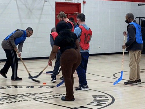 floor hockey participants