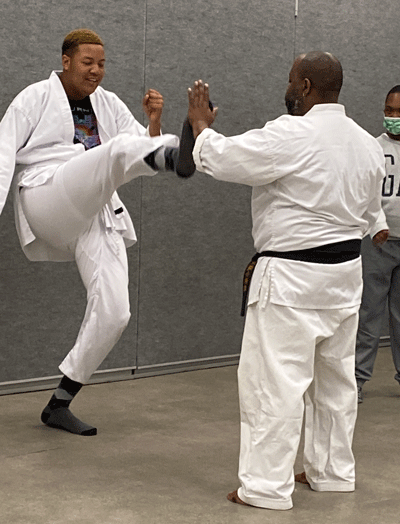 kids participating in karate