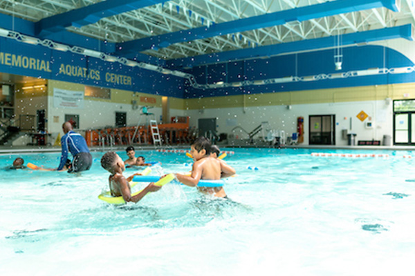 Kids playing in the pool