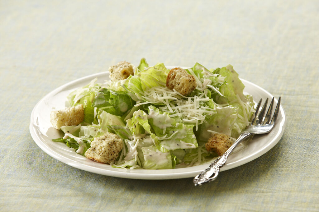 Caesar salad on a plate