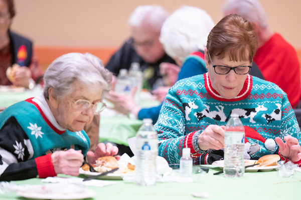 Two women eating