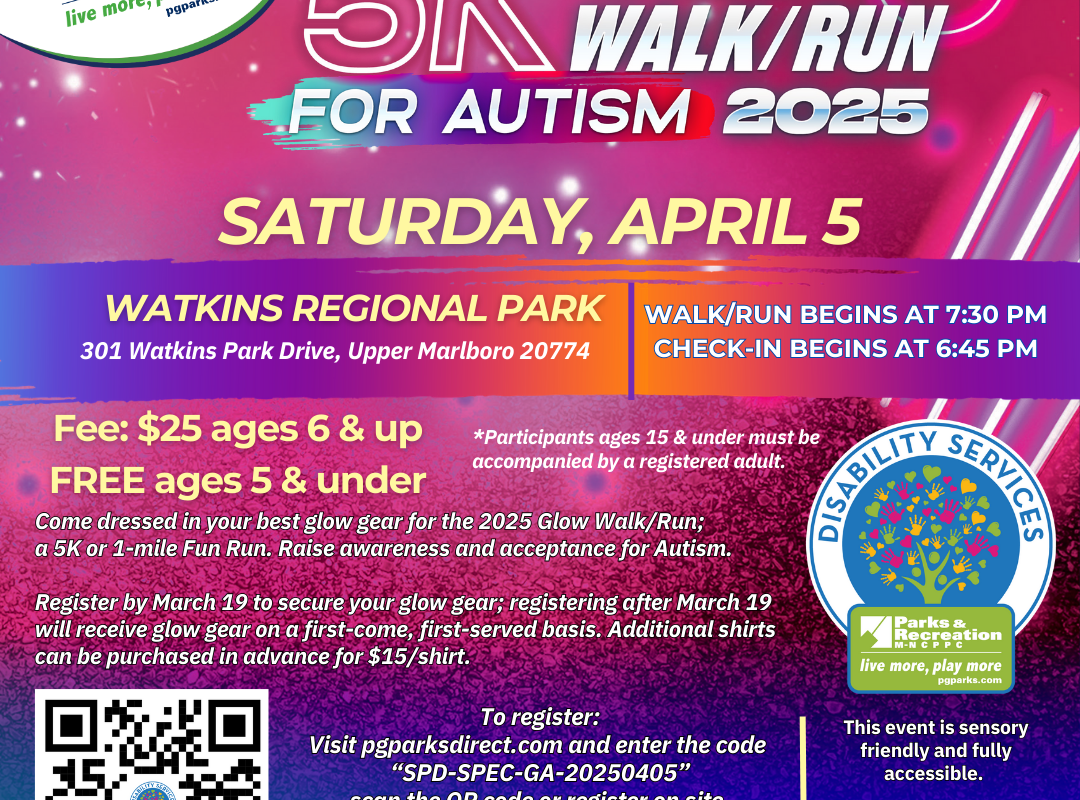 2025 Glow Walk/Run for Autism flyer