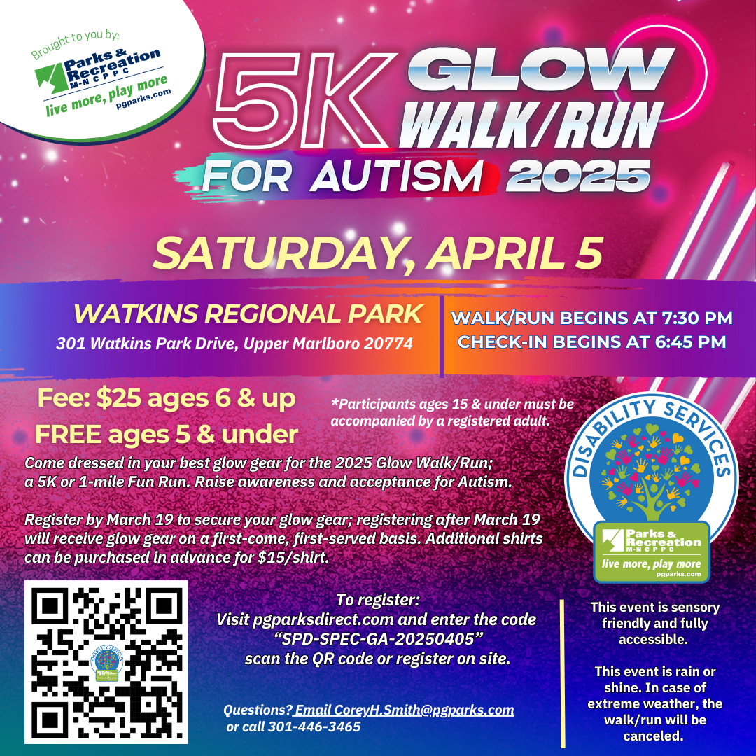 2025 Glow Walk/Run for Autism flyer